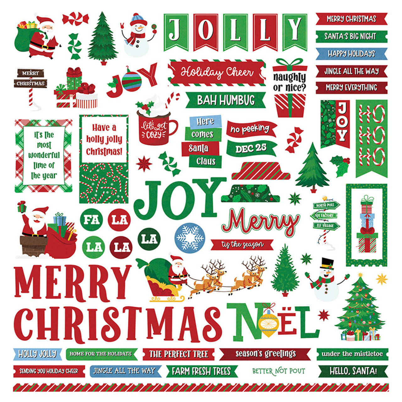 Photoplay Santa Please Stop Here 12x12 Stickers: Elements (PSPS4218)
